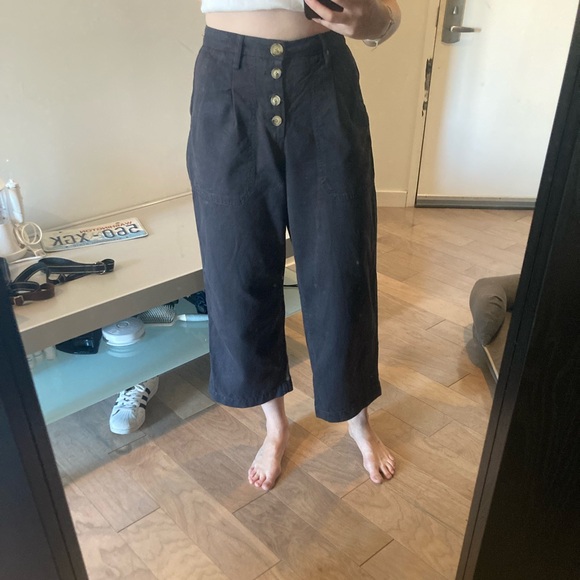 Stradivarius wide leg pants in navy-gray - Picture 5 of 6